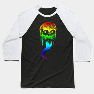 Licking Rainbow Skull Baseball T-Shirt